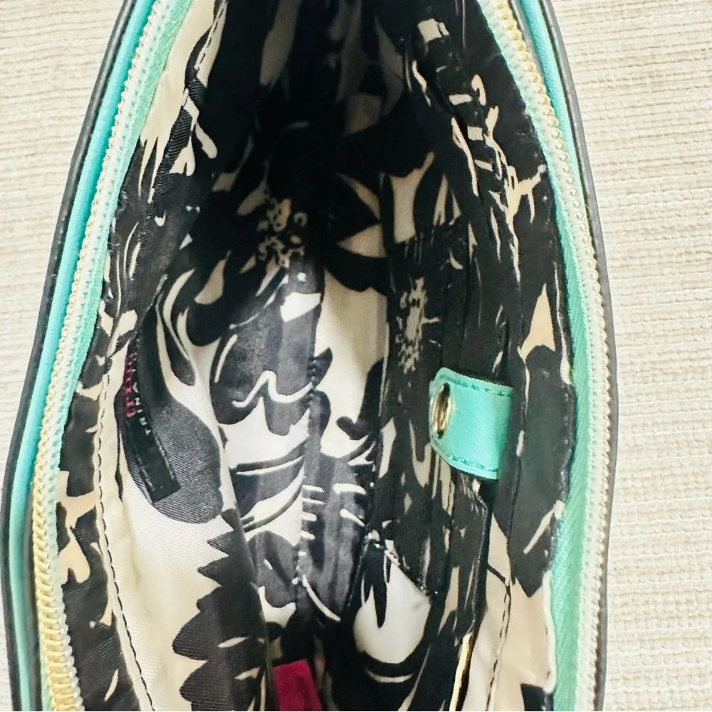 Trina Turk Teal Turquoise Scalloped Crossbody‎ Bag Gold Hardware Pre-owned